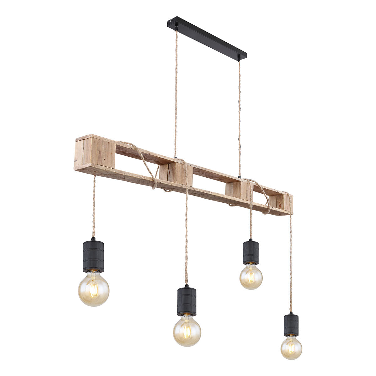 4-lichts-naturel-zwarte-hanglamp-hout-metaal-globo-joelle-main-image