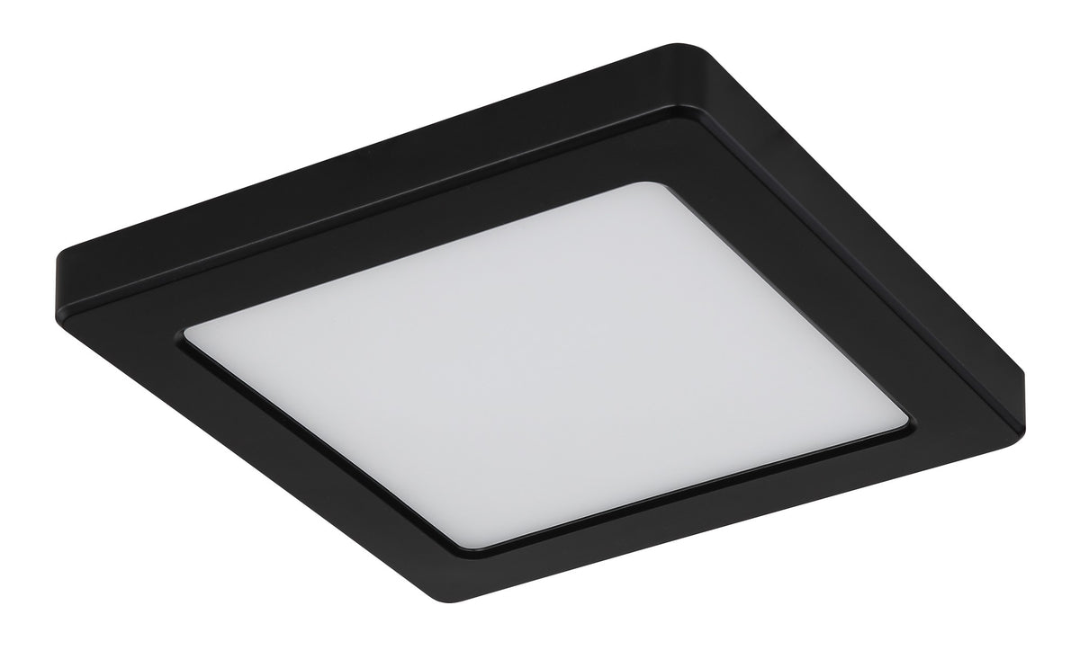 Zwarte kunststof plafondlamp met vierkant frame en opaalwitte lichtplaat – afbeelding 1