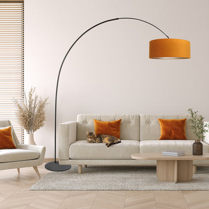 booglamp-zwart-met-velvet-gouden-kap-anne-lighting-curve-variant-image2