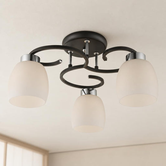 Candeeiro de teto preto Obolg Pessoa IV – 3 luzes – fotografia de ambiente