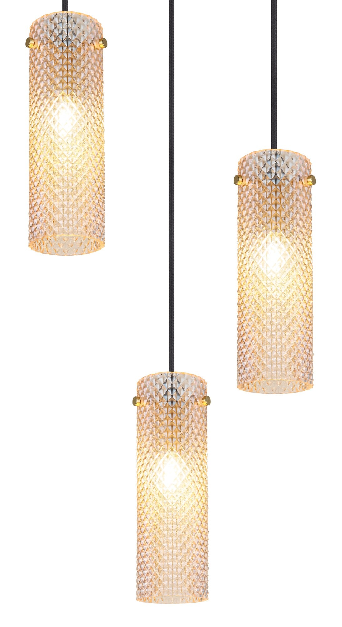 Piccola lampada a sospensione dorata a 3 luci – immagine 2