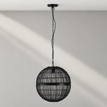 Globo Hermi II Black Spherical Pendant Light – studio image