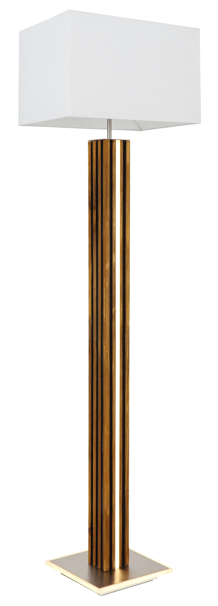 Elegante lampada da terra a LED con 2 luci in colore nichel – immagine 6