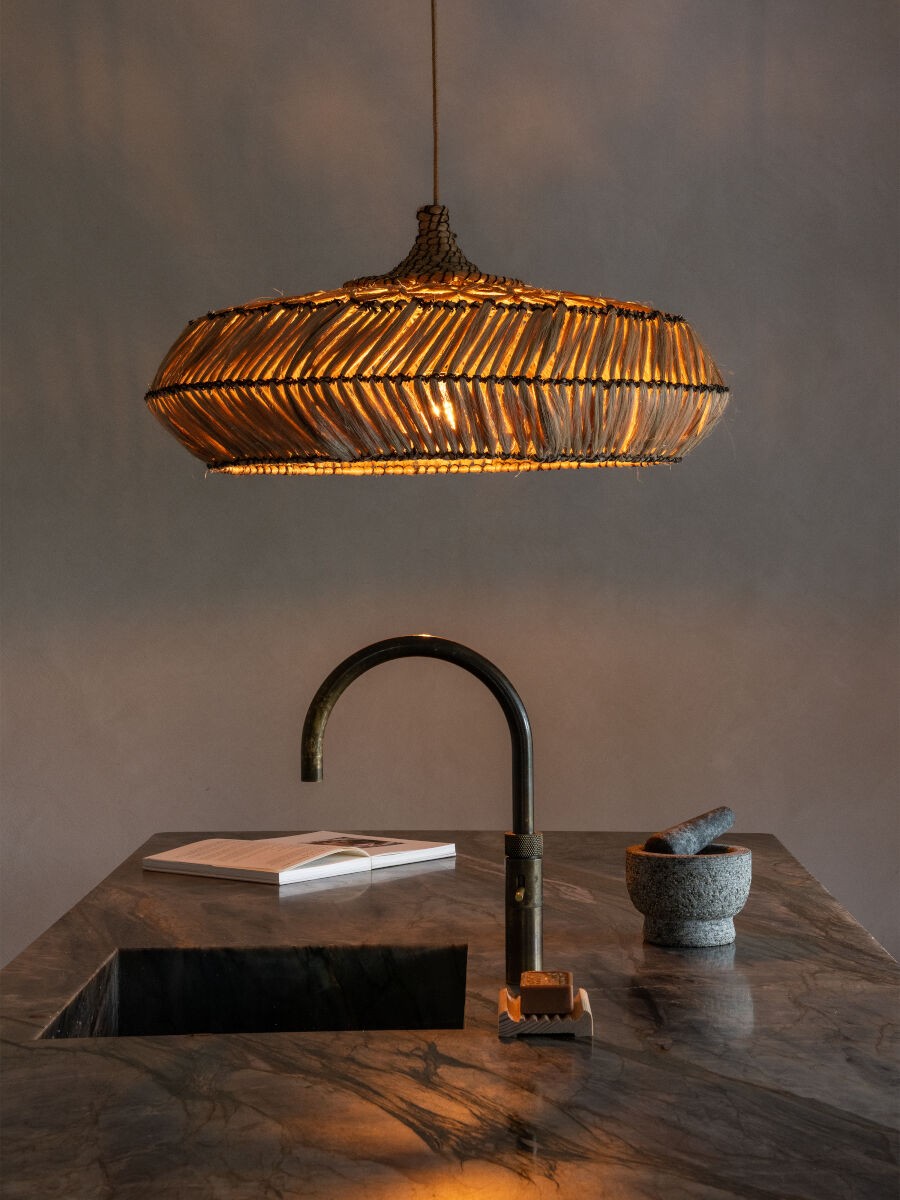 Lustre de abacá em cor natural estiloso GOOD&MOJO Rinjani – imagem 4