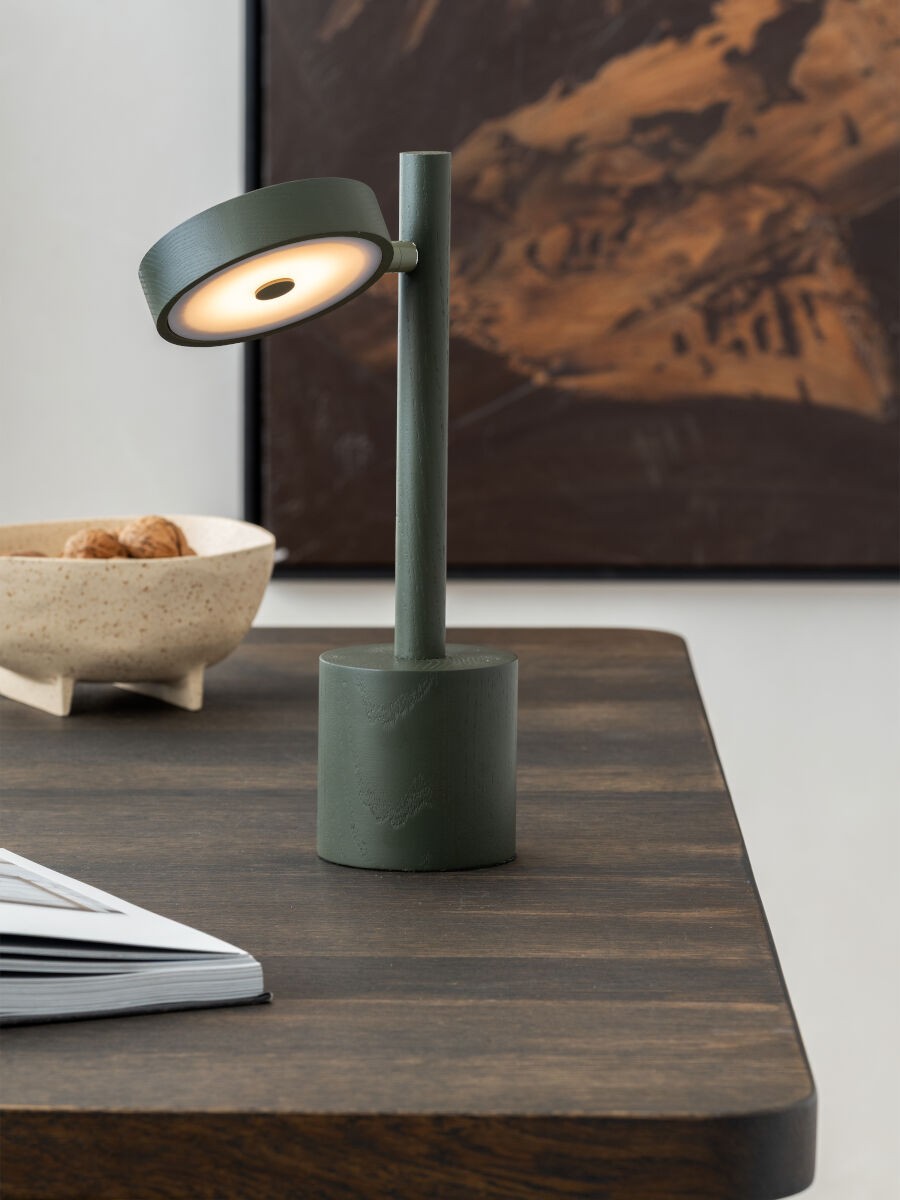 Timeless green ash wood table lamp GOOD&MOJO Okinawa – dimension drawing