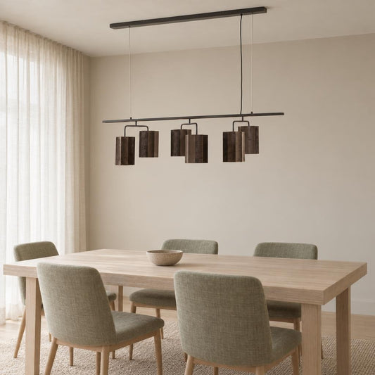 Edisa hanglamp bruin metaal 160 cm | Light & Living – sfeerbeeld