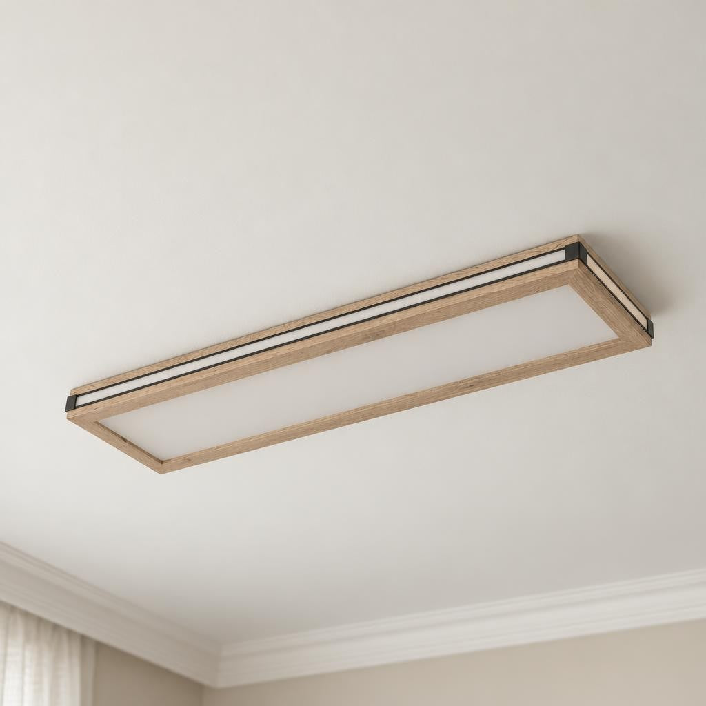 BRONQ Carla witte landelijke LED-plafondlamp 80 cm – sfeerbeeld