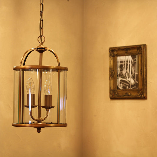 bronzen-2-lichts-hanglamp-lantaarn-glas-steinhauer-pimpernel-ai-sfeer_image