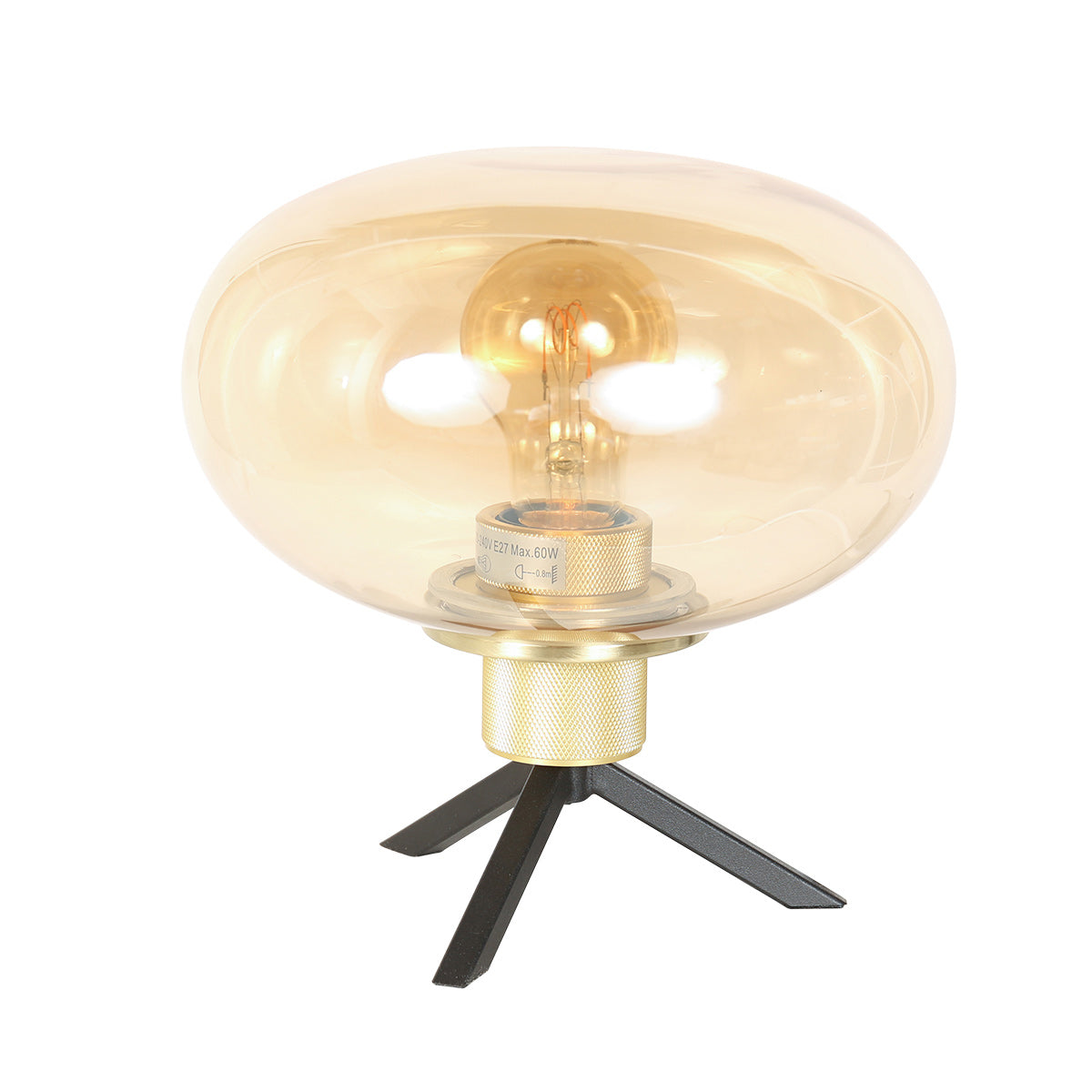 Steinhauer Reflexion bordlampe i ravfarvet glas – billede 1