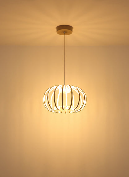 Lampada a sospensione LED metallica color sabbia moderna – immagine 3