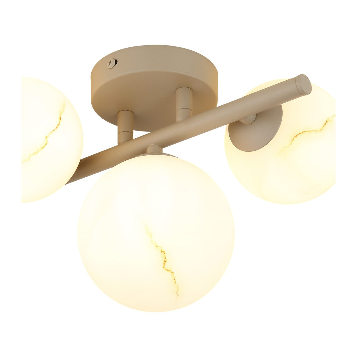 Lampadario metallico a 3 luci color sabbia elegante