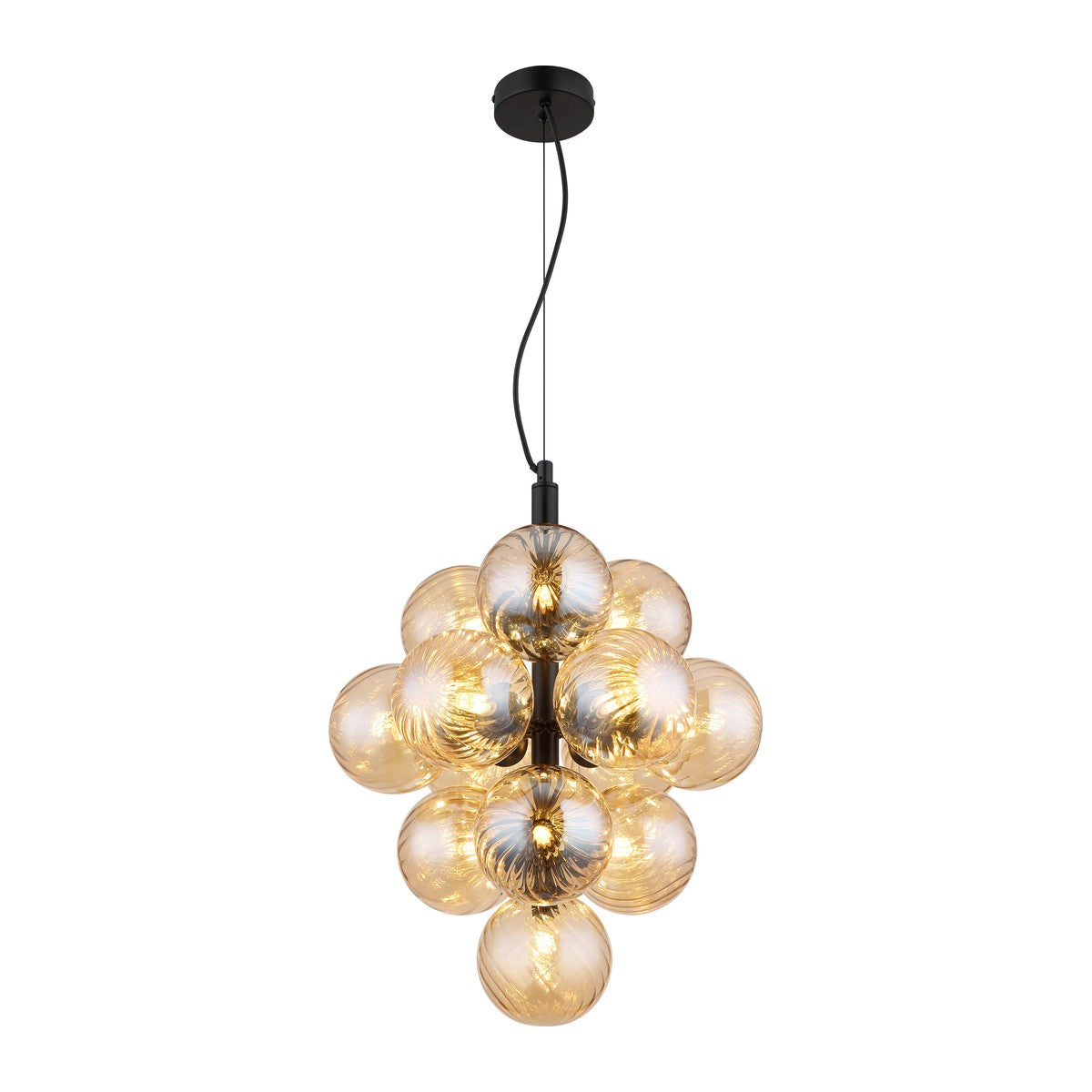 Fin svart glas 13-lamparm