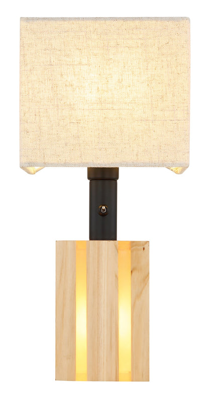 Lampada da parete in lino color naturale elegante – immagine 2