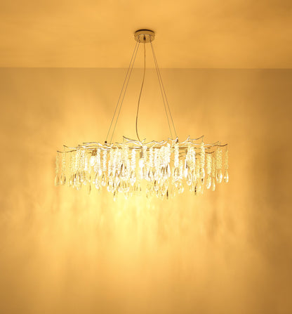 Lampadario in cristallo argento senza tempo con 10 luci – immagine 5