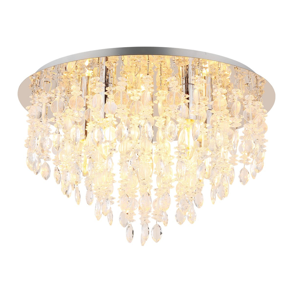 Lustre metálico cromado de 5 lâmpadas