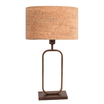 bronzen-tafellamp-met-beige-kurkstructuur-kap-steinhauer-stang-variant-image1