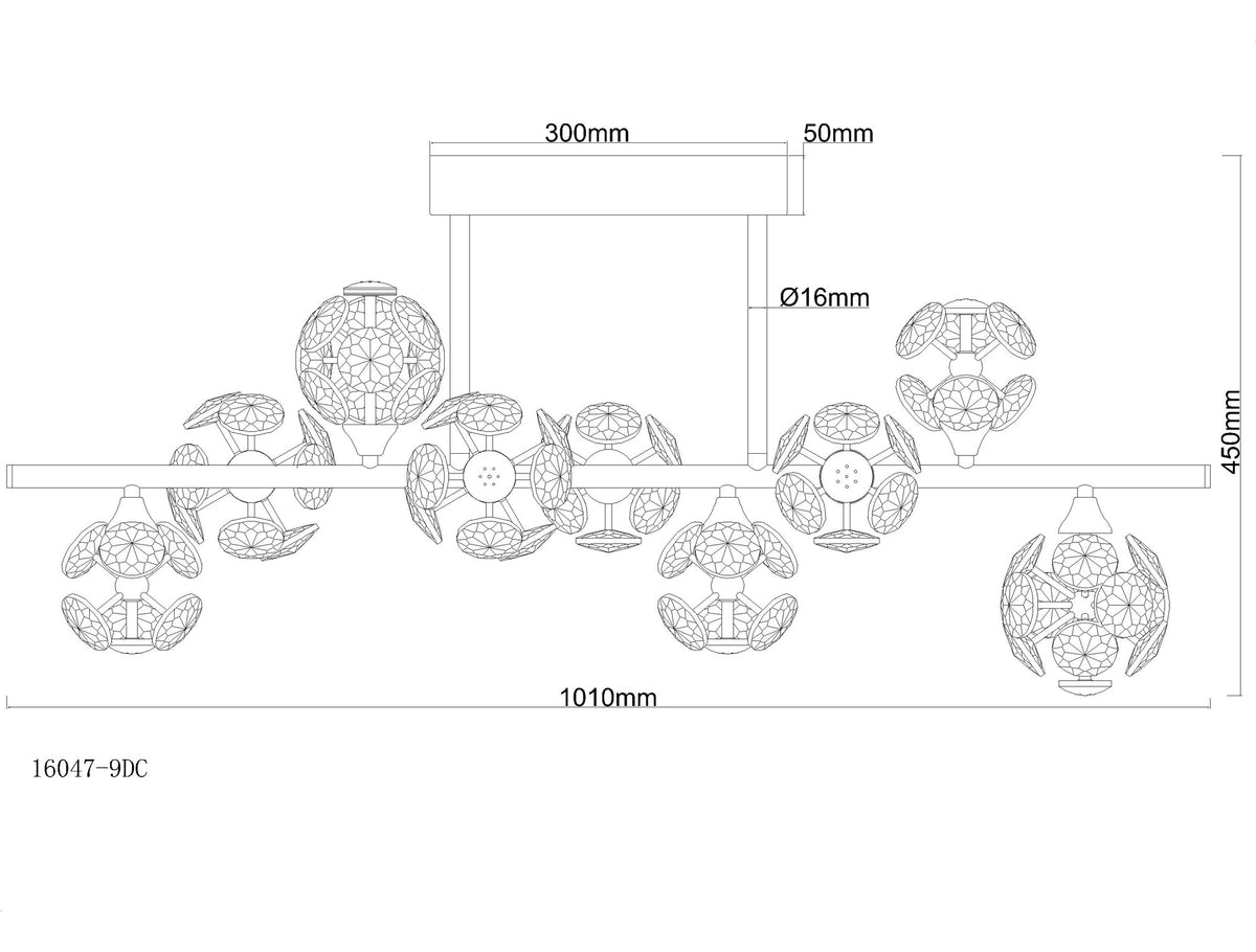 Lampada da soffitto LED in cristallo cromato elegante – immagine 6