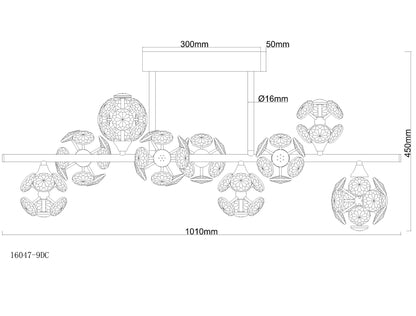 Lampada da soffitto LED in cristallo cromato elegante – immagine 6