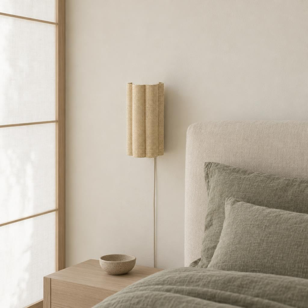 VERDANTIA wandlamp met raffia kap naturel – Light & Living – sfeerbeeld