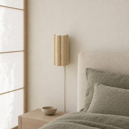 VERDANTIA wandlamp met raffia kap naturel – Light & Living – sfeerbeeld