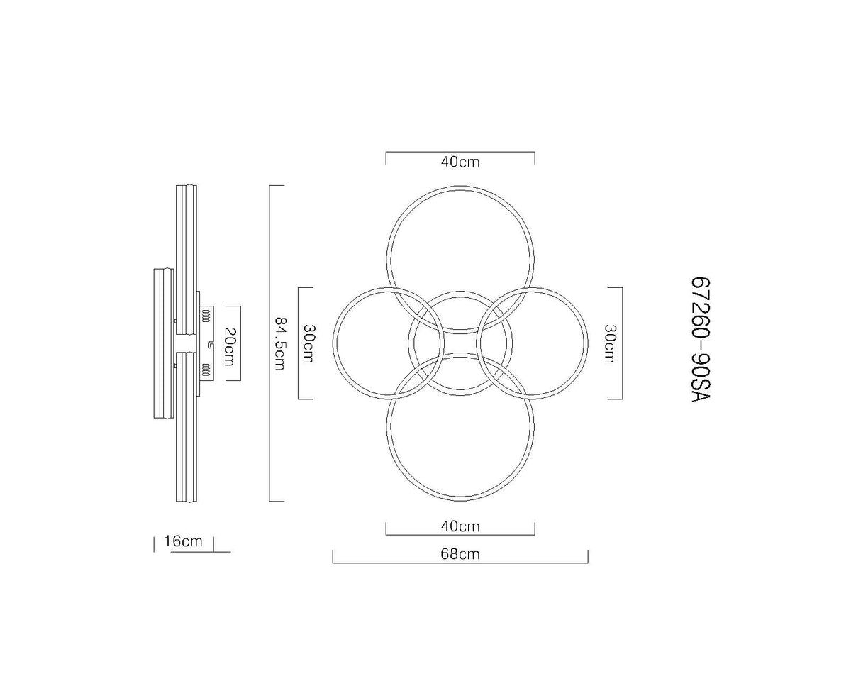 Piccola lampada a soffitto LED in metallo color sabbia – immagine 6