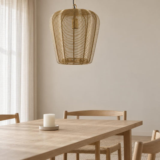 Retro gylden pendel med kæde Light & Living Adeta – stemningsbillede