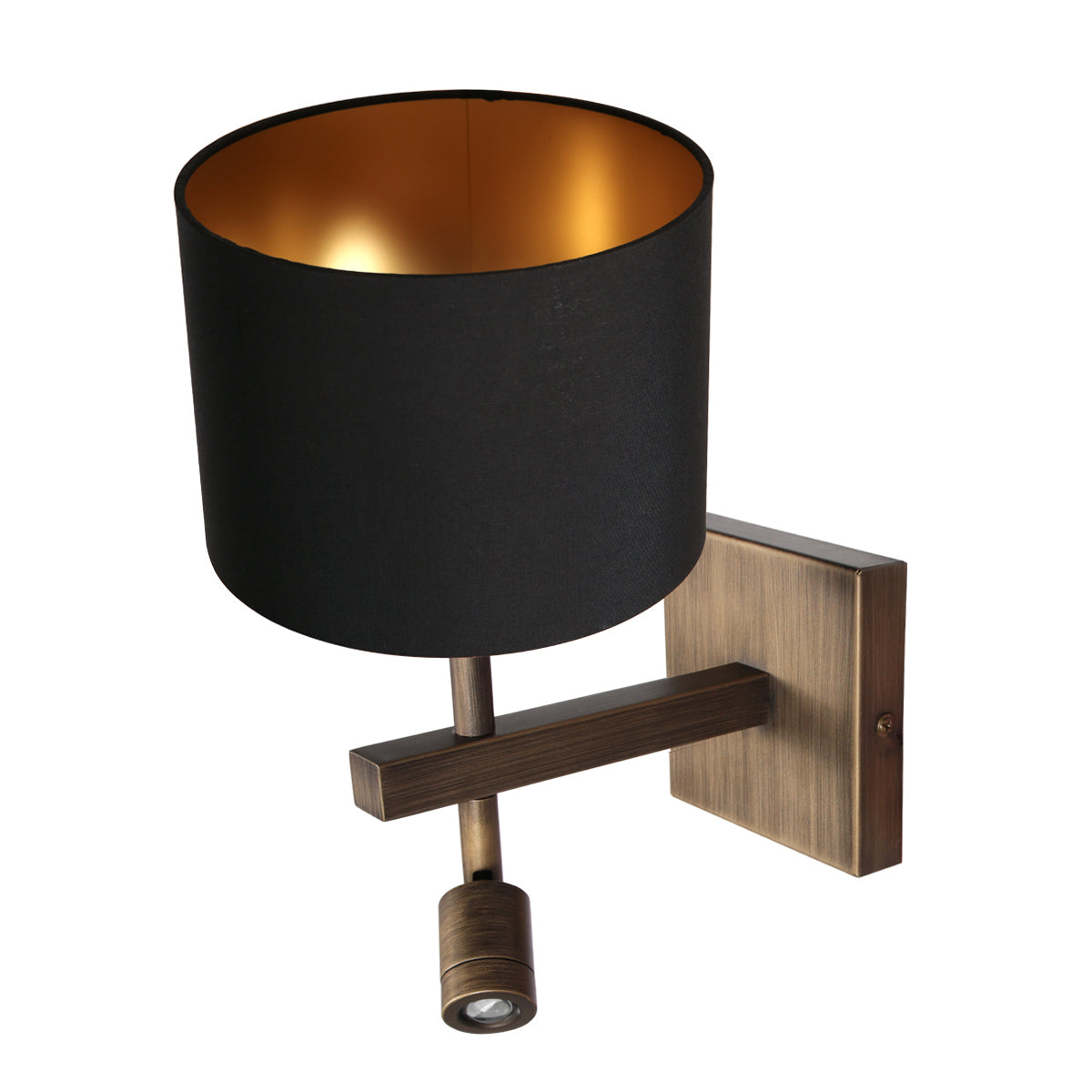 bronzen-wandlamp-met-zwart-linnen-en-gouden-binnenkant-steinhauer-stang-variant-image1