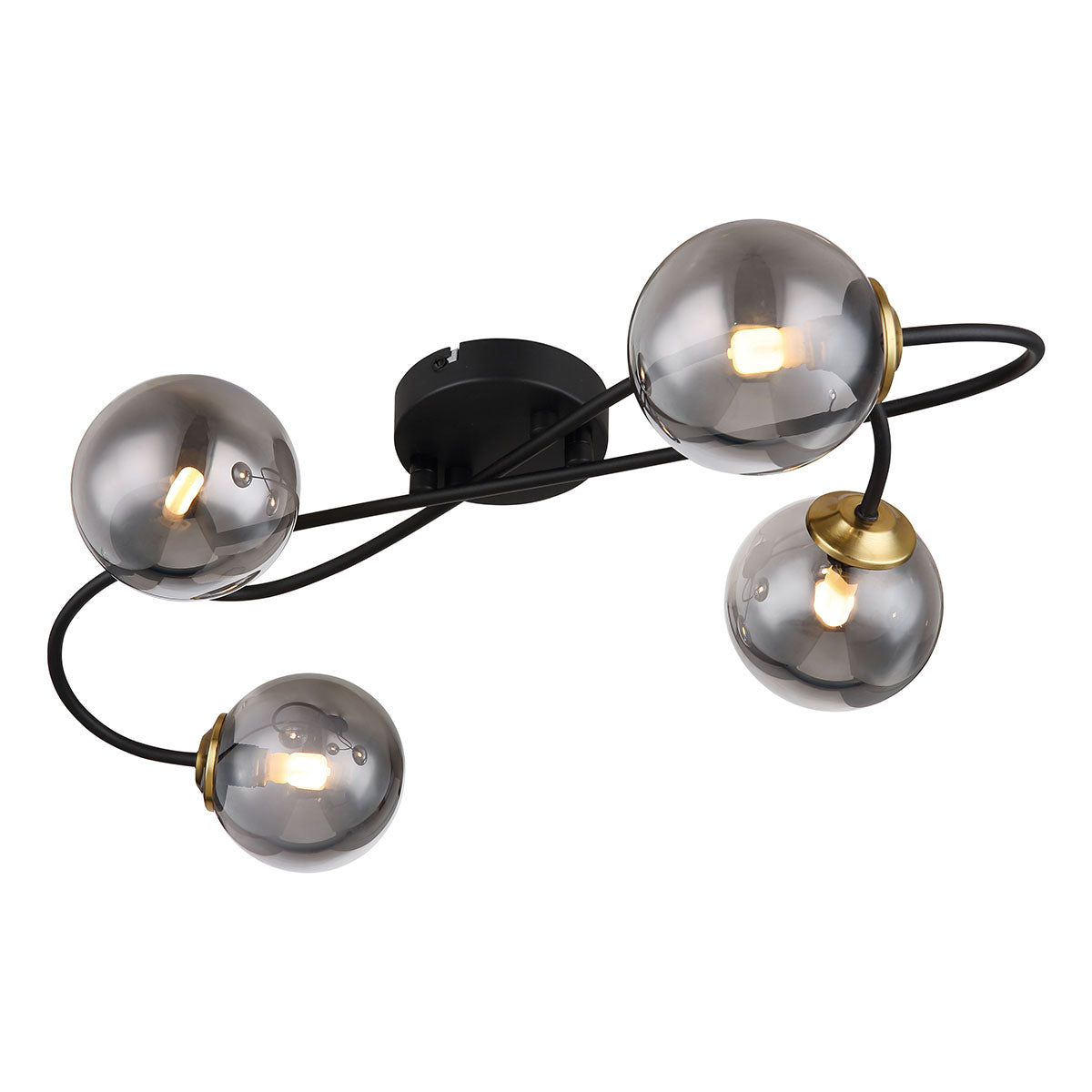 gedraaide-plafondlamp-zwart-messing-4-rookglasbol-globo-jorge-main-image