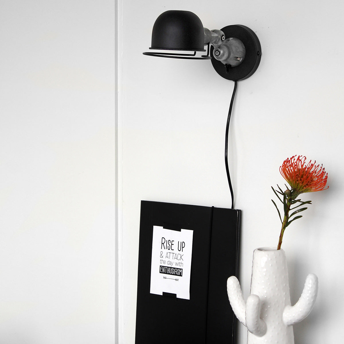 Mexlite Davin Black Adjustable Industrial Wall Light – lifestyle image