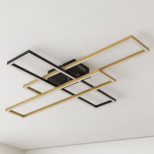 Moderne zwarte LED-plafondlamp Dakari – sfeerbeeld
