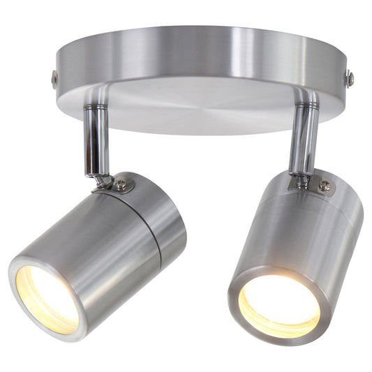 Mexlite Upround 2-lichts spot staal – dim-to-warm LED