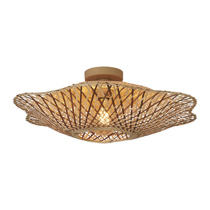 Luminária de teto de bambu em cor natural e marrom de tamanho médio GOOD&MOJO Madura