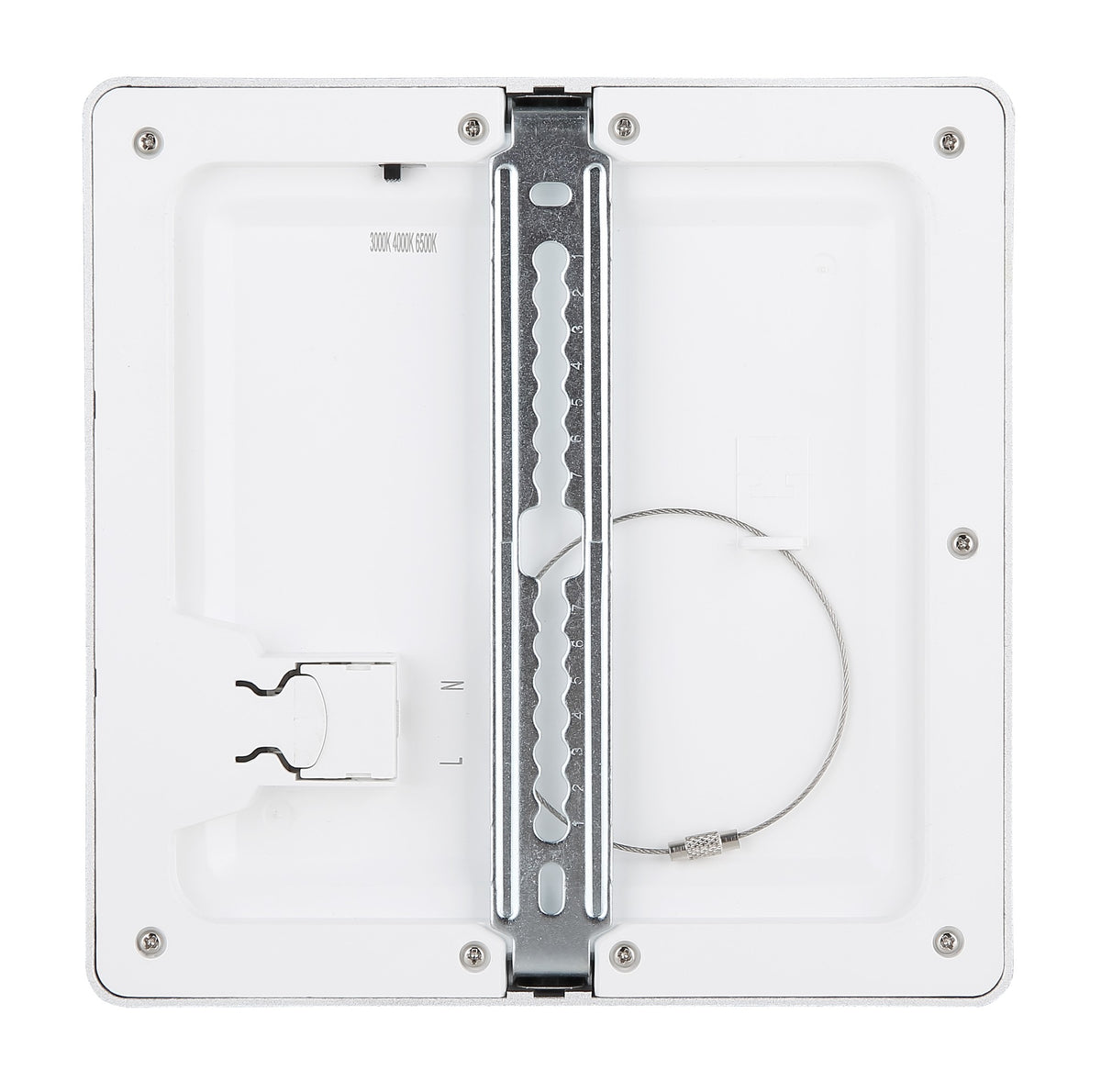Zwarte kunststof plafondlamp met vierkant frame en opaalwitte lichtplaat – afbeelding 4