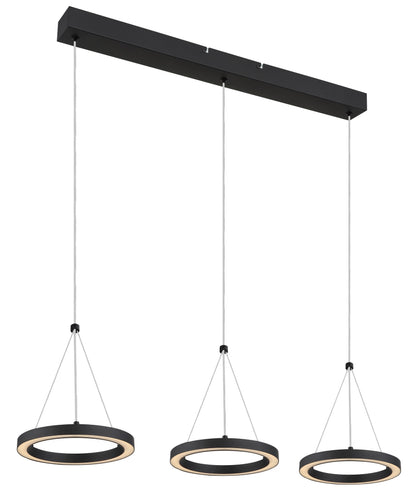 Lampa suspendată din metal negru elegant cu LED – imaginea 8