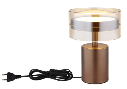 Luminária de mesa LED em vidro cor café luxuosa – imagem 5