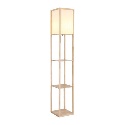 Lampada da terra in tessuto marrone raffinato